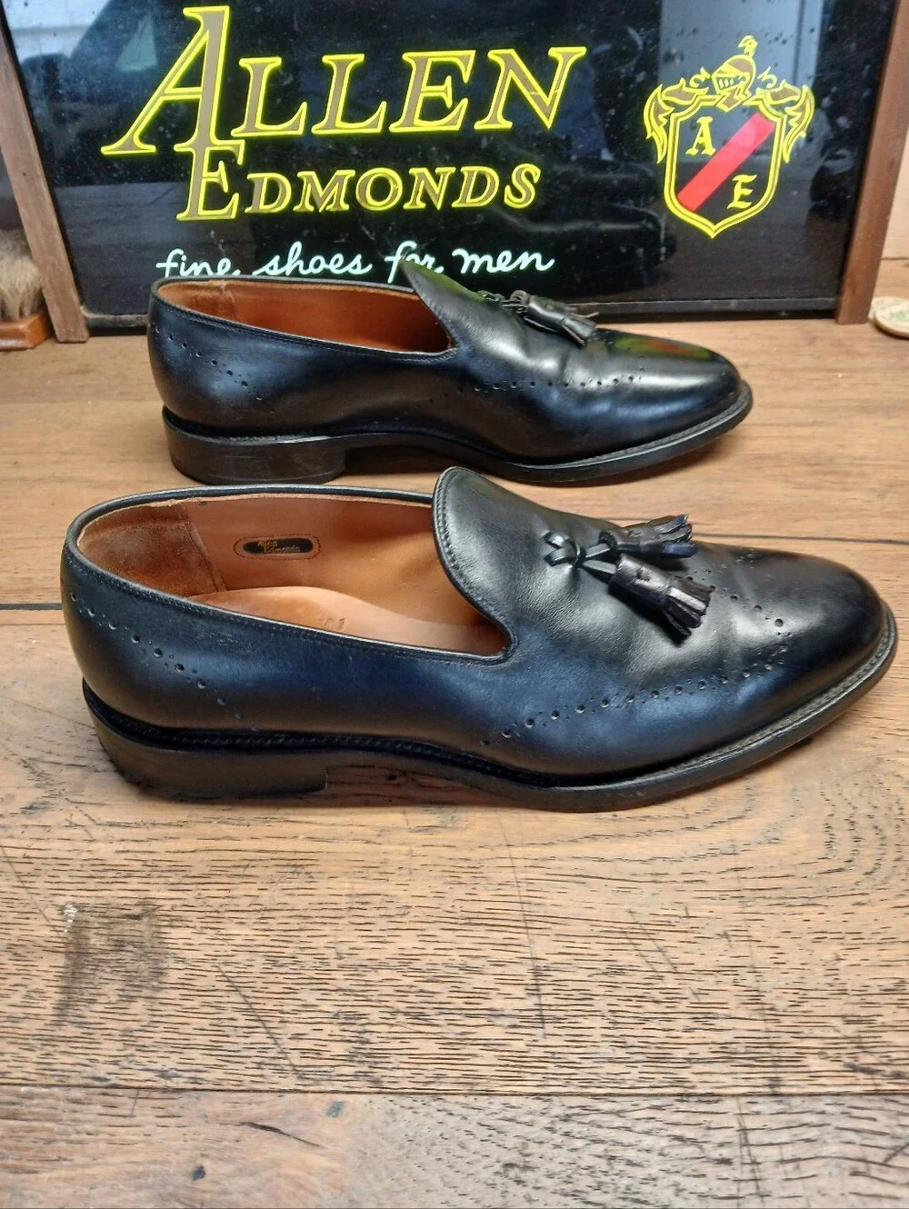Allen Edmonds Black Leather Tassel Loafers